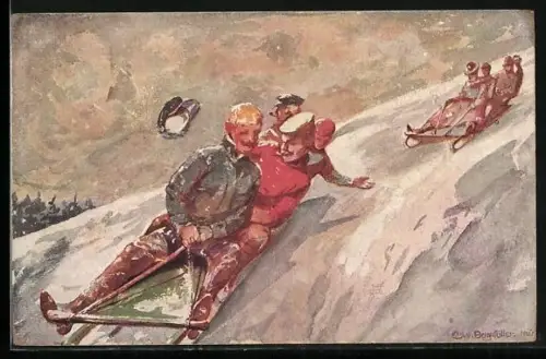 AK Amerikanische Schlittenfahrt