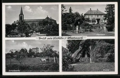 AK Lübeln, Kirche, Schloss, Pfarrhaus