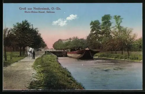 AK Neubreisach, Rhein-Rhone-Kanal, Schleuse