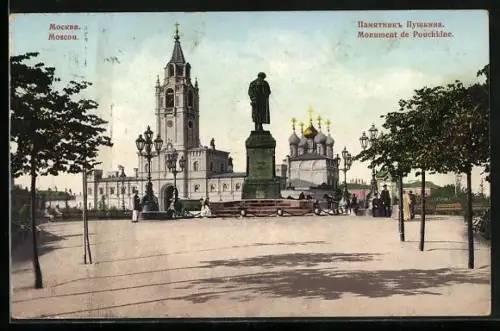 AK Moscou, Monument de Pouchkine