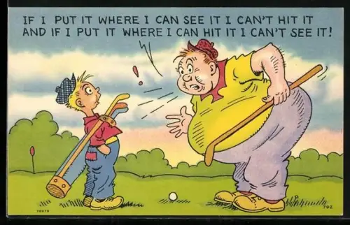 AK dicker Golfspieler brüllt seinen Caddie an