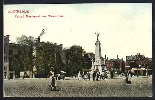 AK Rotterdam, Caland Monument met Ziekenhuis