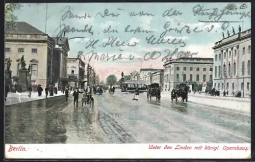 AK Berlin, Unter den Linden, Königliches Opernhaus