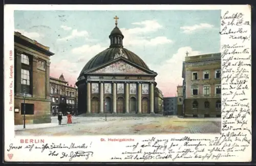 AK Berlin, Hedwigskirche, Unter den Linden