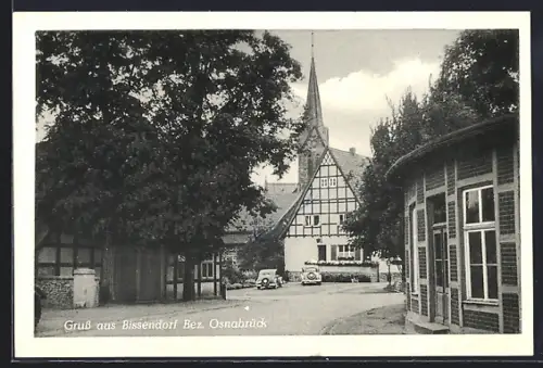 AK Bissendorf /Osnabrück, Fachwerkhaus mit Autos