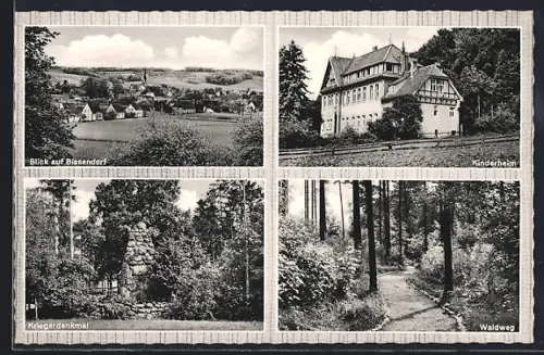 AK Bissendorf /Osnabrück, Kinderheim, Kriegerdenkmal, Waldweg