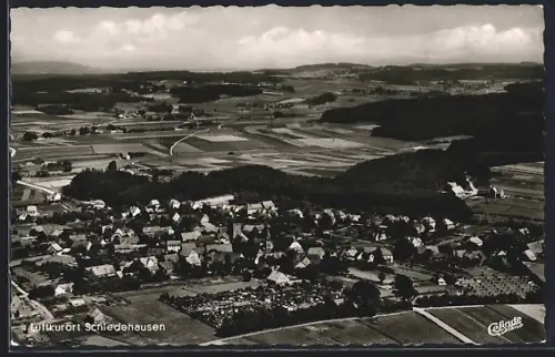 AK Schledehausen / Bissendorf, Ortsansicht aus der Vogelschau mit Blick zum Wiehengebirge