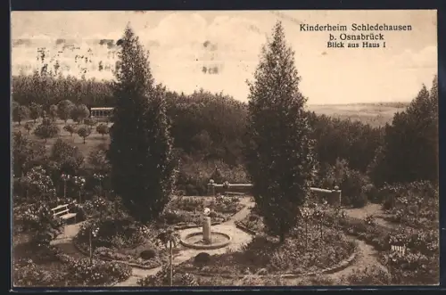 AK Schledehausen b. Osnabrück, Kinderheim, Blick aus Haus I