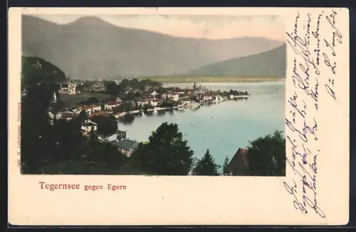 AK Tegernsee, Ortsansicht gegen Egern