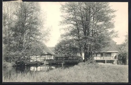 AK Schledehausen / Bissendorf, Flusspartie im Ort