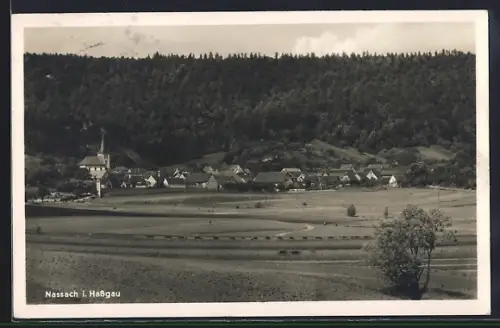 AK Nassach i. Hassgau, Ortsansicht mit Kirche
