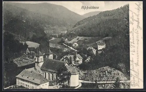 AK Rippoldsau, Ortsansicht mit Talblick