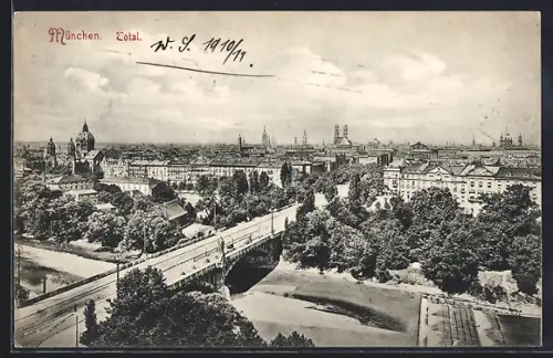 AK München, Stadtpanorama