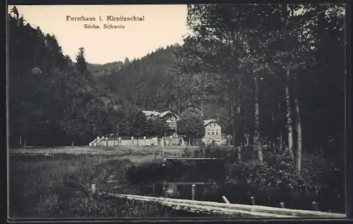 AK Kirnitzschtal /Sächsische Schweiz, Blick zum Forsthaus