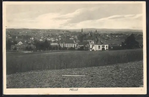 AK Melle, Stadtansicht mit Kirche