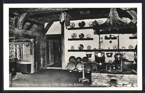 AK Ostenfeld / Husum, Ostenfelder Haus, erbaut 1550, Blink mit Siddels
