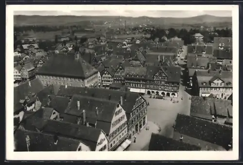 AK Schorndorf / Württ., Blick auf Rathaus und Markt
