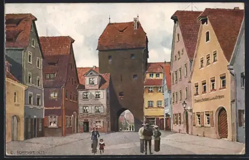 Künstler-AK Hersbruck a. P., Nürnberger- oder Altensittenbacher Tor