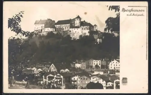 AK Burghausen a. d. Salzach, Burganlage, Stadtansicht