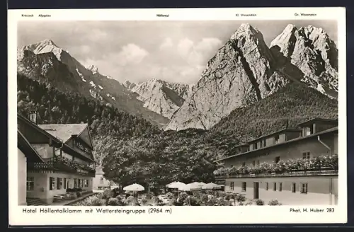 AK Grainau, Hotel Höllentalklamm, Wettersteingruppe