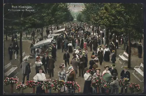 AK Bad Kissingen, Promenade im Kurpark