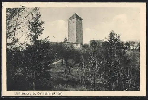 AK Lichtenburg b. Ostheim, Burganlage mit Turm