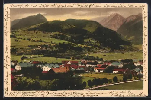 AK Pfronten-Ried, Ortsansicht, Berge, Landschaft