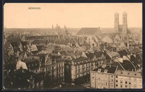 AK München, Ortsansicht über den Dächern