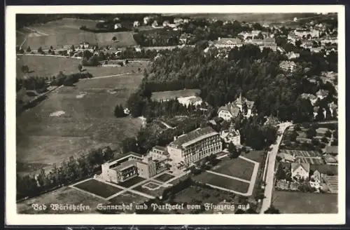 AK Bad Wörishofen, Sonnenhof und Porthotel vom Flugzeug aus