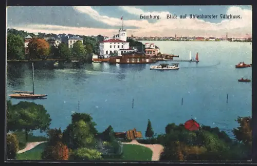 AK Hamburg, Blick auf Uhlenhorster Fährhaus