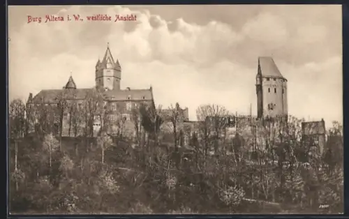 AK Altena i. W., Westliche Ansicht der Burg