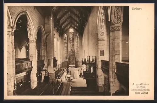 AK Erfurt, Augustiner-Kirche, Inneres gegen den Altar