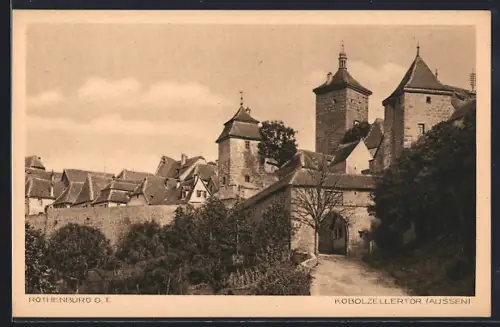 AK Rothenburg o. T., Kobolzellertor von Aussen
