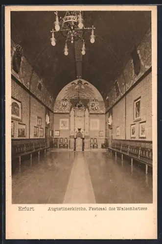 AK Erfurt, Waisenhaus, Innenansicht, Festsaal
