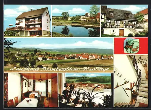 AK Hohnhausen über Hassfurt, Landhaus Brambergblick mit Innenansichten