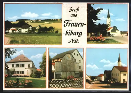 AK Dingolfing-Frauenbiburg /Ndb., Kriegerdenkmal, Strassenpartie, Kirche