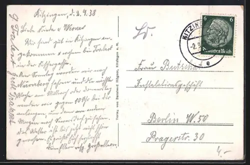 AK Kitzingen, Panorama mit Main
