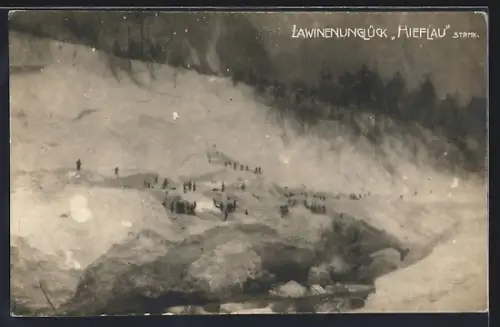 Foto-AK Hieflau /Stmk., Lawinenunglück