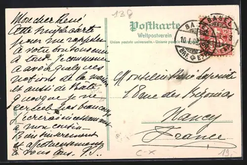 AK Basel, Schlittschuhbahn auf der Schützenmatte