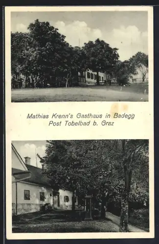 AK Haselsdorf-Tobelbad, Badegg bei Tobelbad, Mathias Krenn`s Gasthaus, Aussenansicht