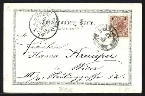 Lithographie Mürzzuschlag bei Semmering, Hotel Lambach und Villen, Kurhaus, Auerhahn auf einem Ast