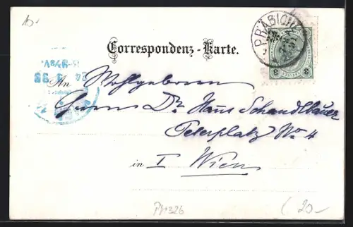 Lithographie Präbichl, Gasthaus