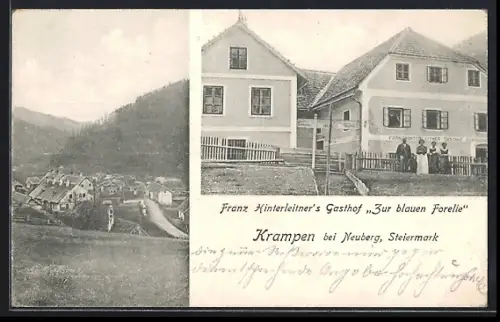 AK Krampen bei Neuberg, Franz Hinterleitner`s Gasthof Zur blauen Forelle