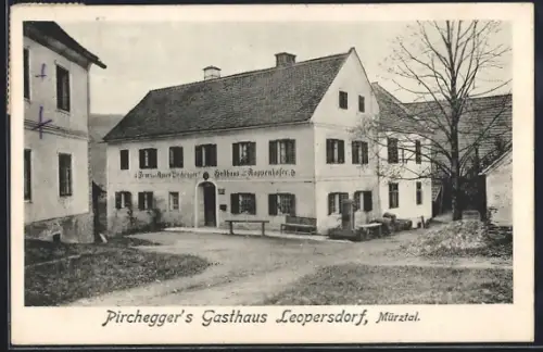 AK Allerheiligen im Mürztal, Leopersdorf, Pirchegger`s Gasthaus mit Ortspartie