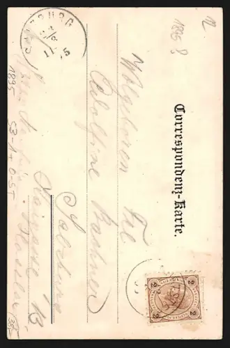 Vorläufer-AK Mürzsteg, 1895, Teilansicht aus der Vogelschau
