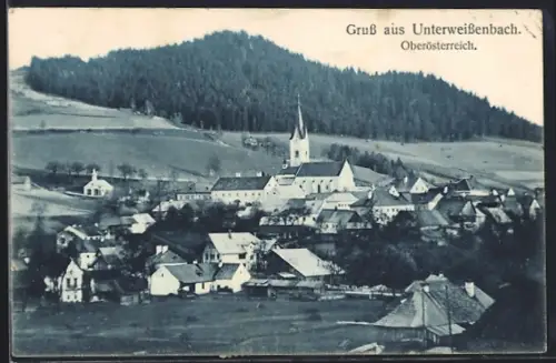 AK Unterweissenbach, Totalansicht mit Kirche