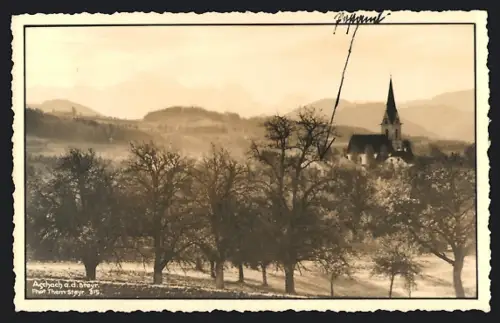 AK Aschach an der Steyr, Teilansicht mit Kirche