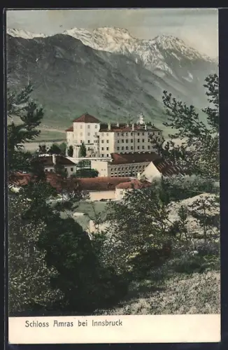 AK Amras bei Innsbruck, Schloss Amras, Totalansicht