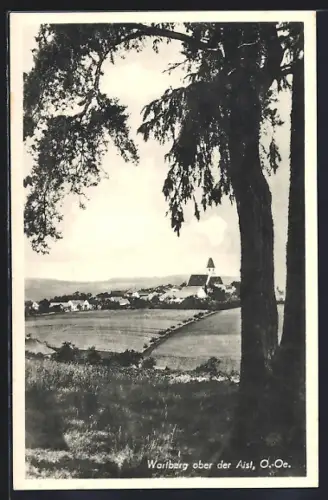 AK Wartberg, Blick vom Waldesrand auf die Stadt