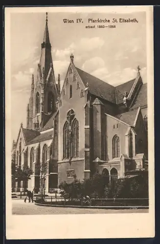 AK Wien IV, vor der Pfarrkirche St. Elisabeth